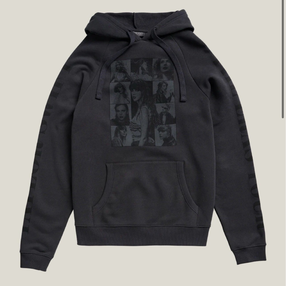 NWT Taylor Swift The Eras Tour Black US Dates Pullover Hoodie Sweatshirt 2XL